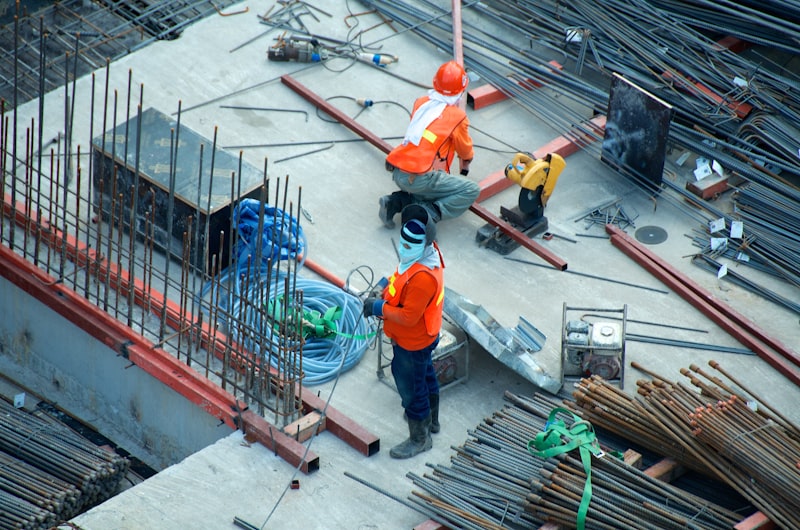 Electrical contractor at work